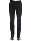 SAINT LAURENT BLACK COTTON CHINO TROUSERS,11027360