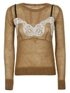 N°21 LACE DETAIL SWEATER,11027323