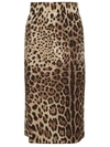 Dolce & Gabbana Leopard-print Silk-blend Charmeuse Pencil Skirt In Multicolor