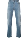 BALMAIN White Side Band Slim-fit Jeans,SH15291Z020