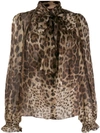 Dolce & Gabbana Leopard Print Blouse In Brown