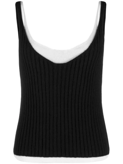 Bottega Veneta Rib-knit Camisole - 黑色 In 1070 Nero-bianco