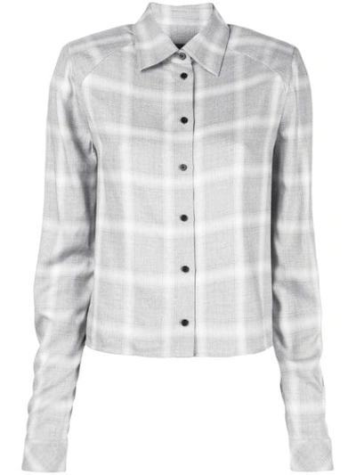 Rta Long-sleeved Check Shirt In Grey