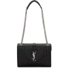 Saint Laurent Small Envelope Calfskin Leather Shoulder Bag In 1000 Black