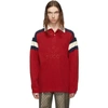 GUCCI GUCCI RED TENNIS LONG SLEEVE POLO