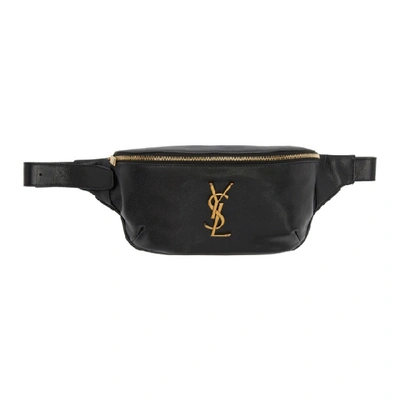 Saint Laurent Classic Monogram Leather Belt Bag In Black