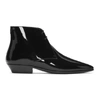 Saint Laurent Jonas Patent Leather Ankle Boots In 1000 Black
