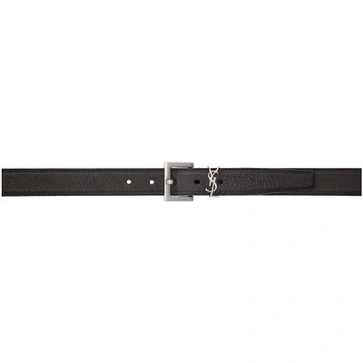 Saint Laurent Monogram Belt In Black Leather