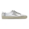 SAINT LAURENT SILVER USED-LOOK COURT CLASSIC SL/06 trainers