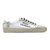 Saint Laurent Silver Used-look Court Classic Sl/06 Sneakers In Nickel