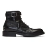 SAINT LAURENT SAINT LAURENT BLACK ARMY LACED BOOTS