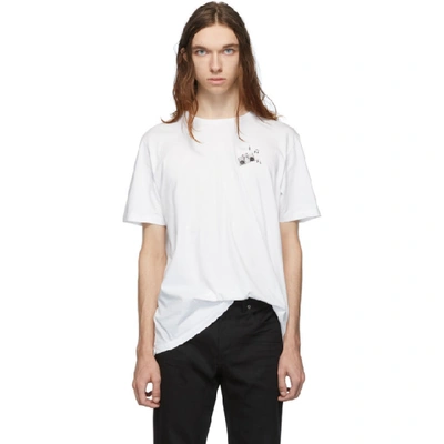 Saint Laurent Radio-print Cotton-jersey T-shirt In White