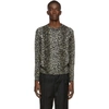 Saint Laurent Intarsia Leopard Knitted Jumper In 9794 Bgblk
