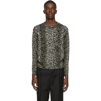 Saint Laurent Intarsia Leopard Knitted Sweater - 大地色 In Brown