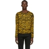 Saint Laurent Zebra Intarsia Jumper In Yellow/black
