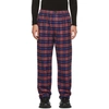 BALENCIAGA BALENCIAGA BLUE AND RED CHECK FLANNEL PYJAMA TROUSERS