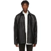 BALENCIAGA BALENCIAGA BLACK GRAINY LEATHER SNAPPED JACKET