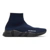 BALENCIAGA BALENCIAGA NAVY AND BLACK SPEED SNEAKERS