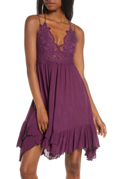 Free People Intimately Fp Adella Frilled Chemise In Violet