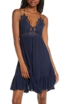 Free People Intimately Fp Adella Frilled Chemise In Navy