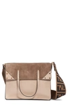 FENDI LARGE FLIP LEATHER & SUEDE TOTE,8BT303-A94W
