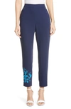 TED BAKER EMBROIDERED DETAIL SLIM PANTS,WMT-QUAVEY-WC9W