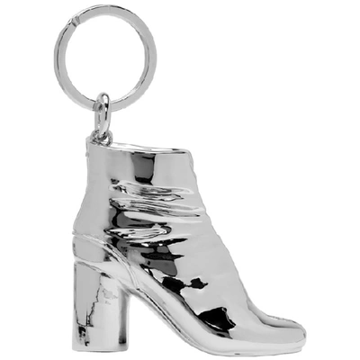 Maison Margiela Ssense Exclusive Silver Tabi Boot Keychain In 951 Silver