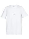 Msgm Logo Detail Print Cotton Jersey T-shirt In White