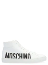 MOSCHINO MOSCHINO LOGO LACE UP HIGH TOP SNEAKERS