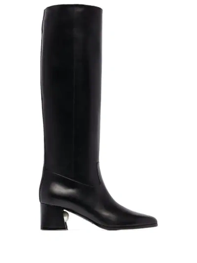Nicholas Kirkwood Miri Faux Pearl Tall Leather Boots In Black