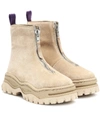 Eytys Raven Platform Suede Ankle Boots In Beige