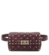 VALENTINO GARAVANI ROCKSTUD SPIKE LEATHER BELT BAG,P00398443