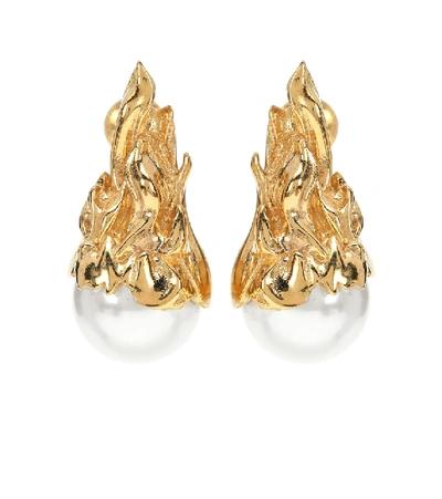 Alan Crocetti Pearl In Heat Earrings In Gold