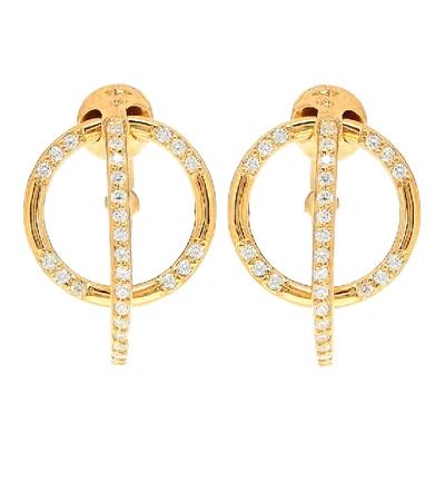 Alan Crocetti Dita Crystal-embellished Hoop Earrings In Gold