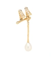 ALAN CROCETTI Double Spiral cubic zirconia and pearl-embellished ear cuff,P00418751