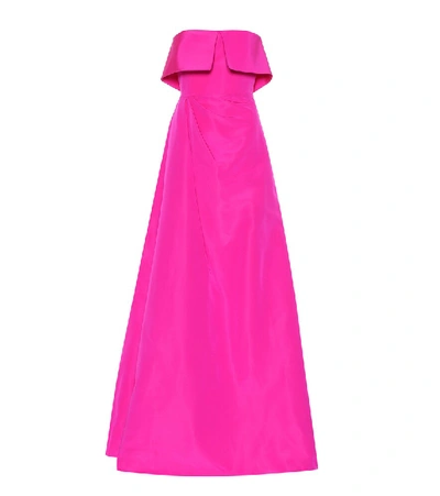 Alex Perry Elena Silk-twill Gown In Pink