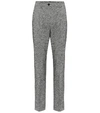 DOLCE & GABBANA HIGH-RISE STRAIGHT WOOL-BLEND PANTS,P00400967