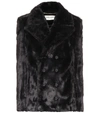 SAINT LAURENT FAUX FUR PEA COAT,P00402475