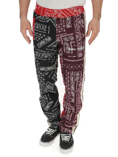 Palm Angels Patchwork-bandana Jersey Track Pants In Purple