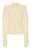 Dolce & Gabbana Long-sleeve Button-front Shirt With Padded Shoulders In White