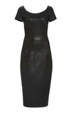 LENA HOSCHEK PLEASURE LEATHER MIDI DRESS,773407