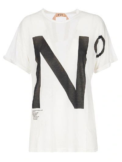 N°21 Oversized Logo T-shirt In White