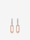 MONICA VINADER ALTA CAPTURE CHARM 18CT ROSE GOLD-VERMEIL AND DIAMOND LINK EARRINGS,616-10058-RPEACBZBDIA