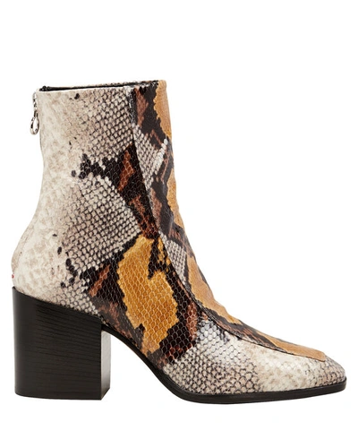 Aeyde Lidia Snakeskin Embossed Booties In Multi