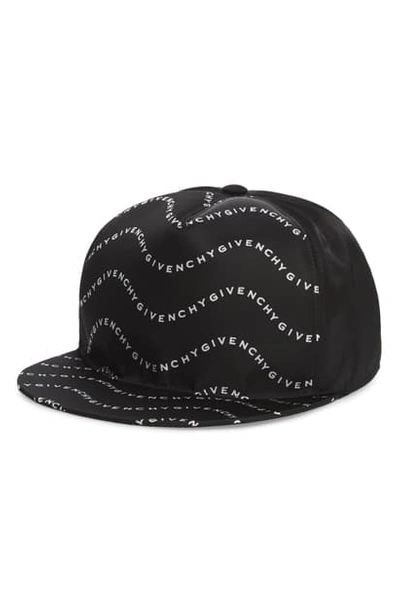 Givenchy Wavy Logo Baseball Cap In Black/white