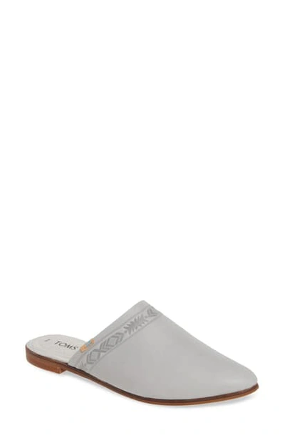 Toms Jutti Embroidered Mule In Glacier Grey Leather