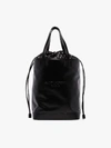 SAINT LAURENT SAINT LAURENT BLACK TEDDY LOGO LEATHER TOTE BAG,5726730O7KD14037343