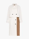 Tibi Colorblock Techy Twill Convertible Trench Coat In Neutrals