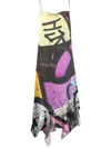 MARQUES' ALMEIDA GRAFFITI PRINT MIDI DRESS