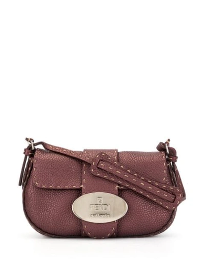 Pre-owned Fendi Selleria手提包 In Purple